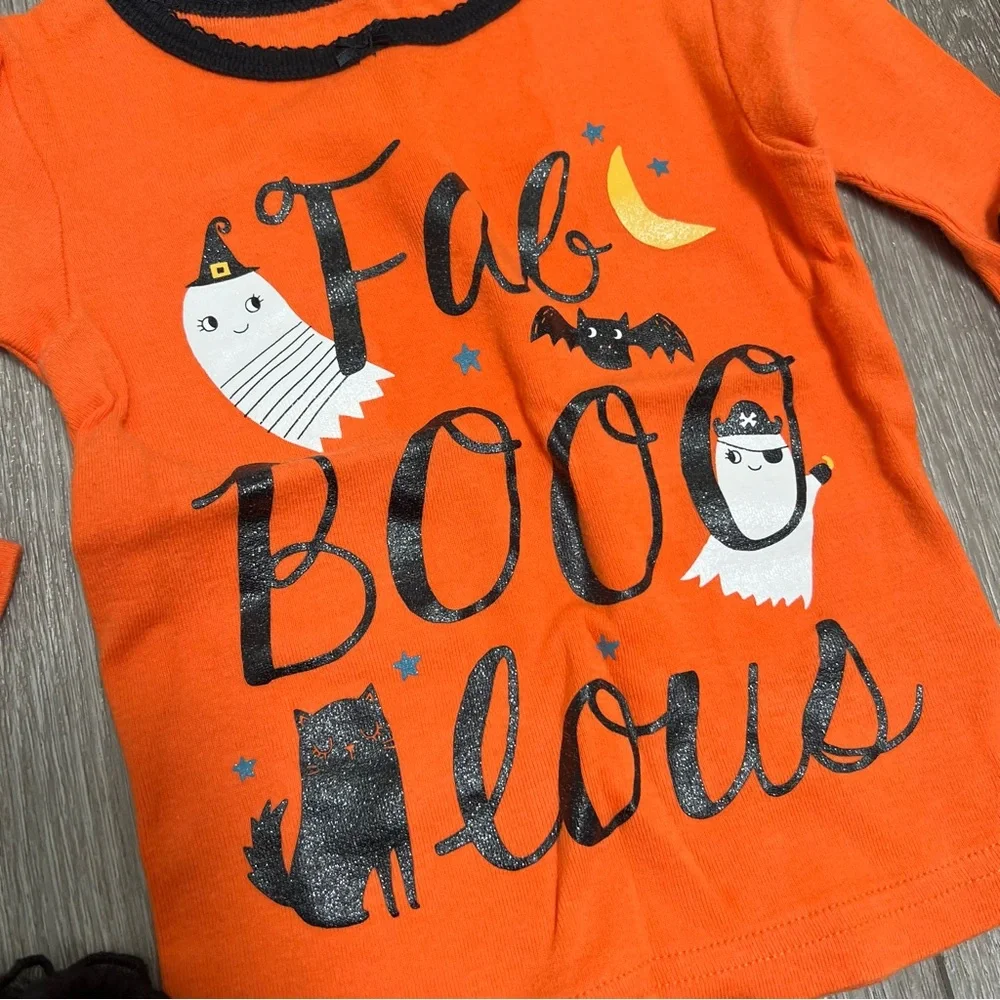 CARTERS 3PC HALLOWEEN LONG SLEEVE PAJAMAS WITH TUTU 12MO